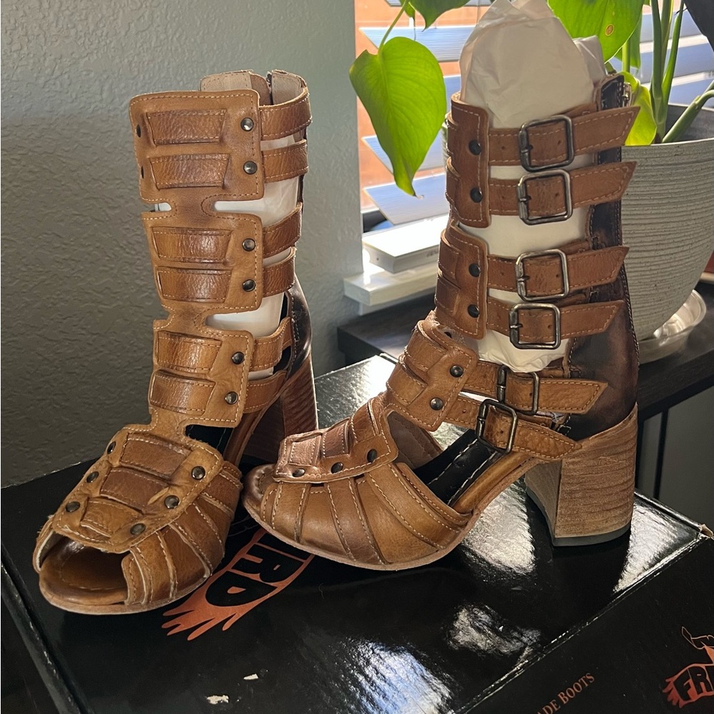 Freebird Tan Heeled  Boots